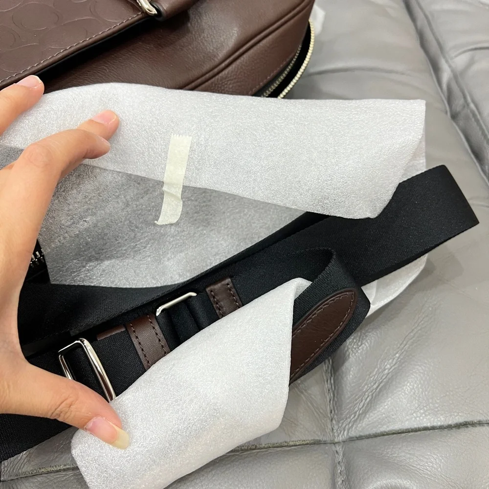 COACH Men SLIM BRIEF IN SIGNATURE MAHOGANY LEATHER F71798 - Picture 6 of 8